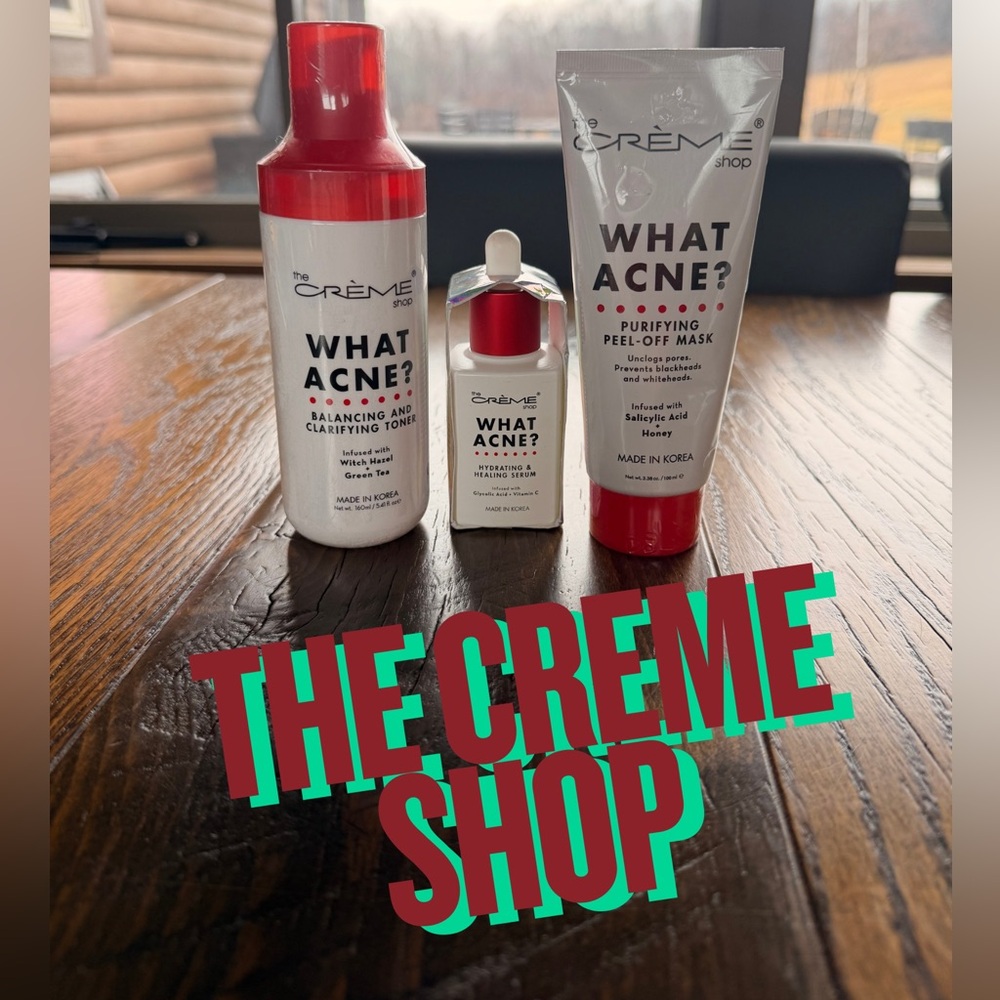 The Crème Shop What Acne 3 Piece Set Toner-Serum-Mask***Korean K-Beauty Skincare